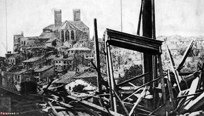 شهر و کلیسای جامع وردن پس از حمله آلمان‌ها