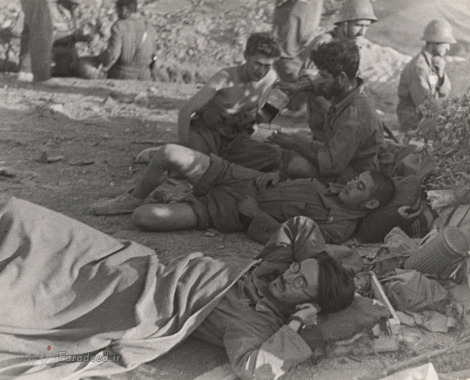 سربازان زخمی عضو جنبش جمهوری خواه اسپانیا در حال استراحت در