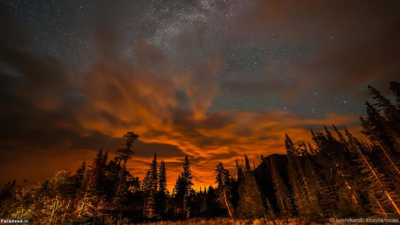 آتش در آسمان پارک ملی گلیشر