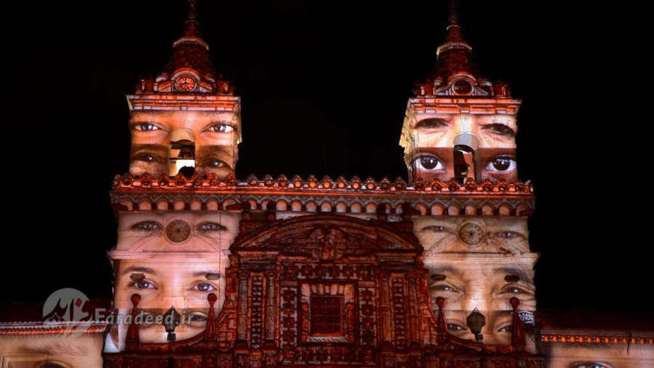 اثر هنری لارن لنگوئیس در اکوادور روی دیواره‌های کلیسای سانفرانسیسکو