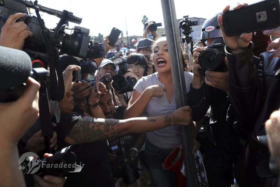 معترضان به حضور هزاران مهاجر آمریکای مرکزی در مکزیک